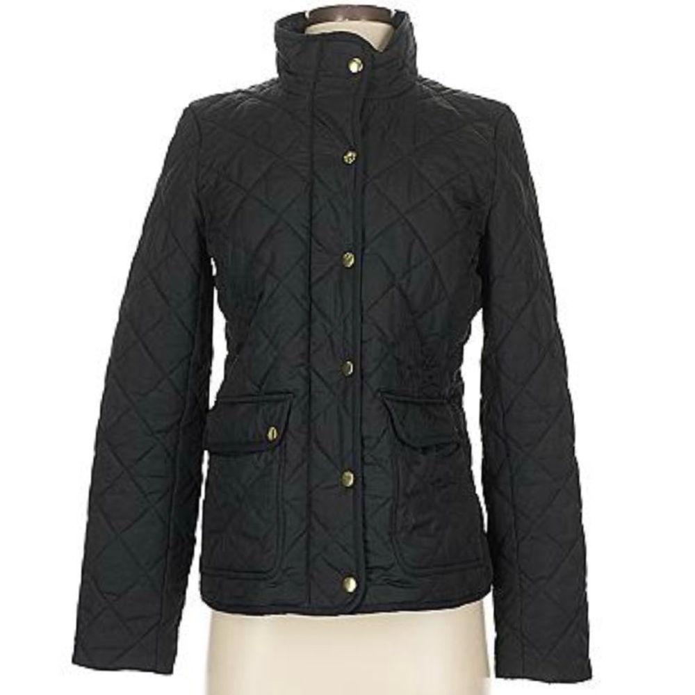 J Crew Qulted Black Jacket
